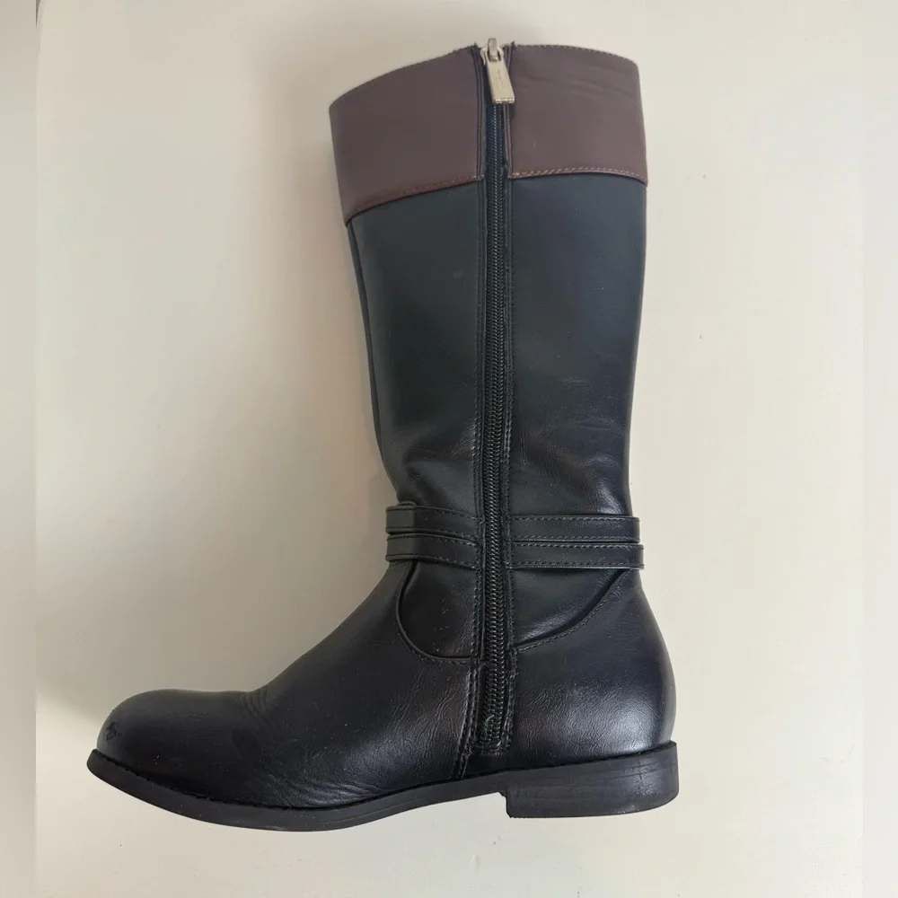 Michael Kors Girls Black & Brown Riding Boots Size 1
